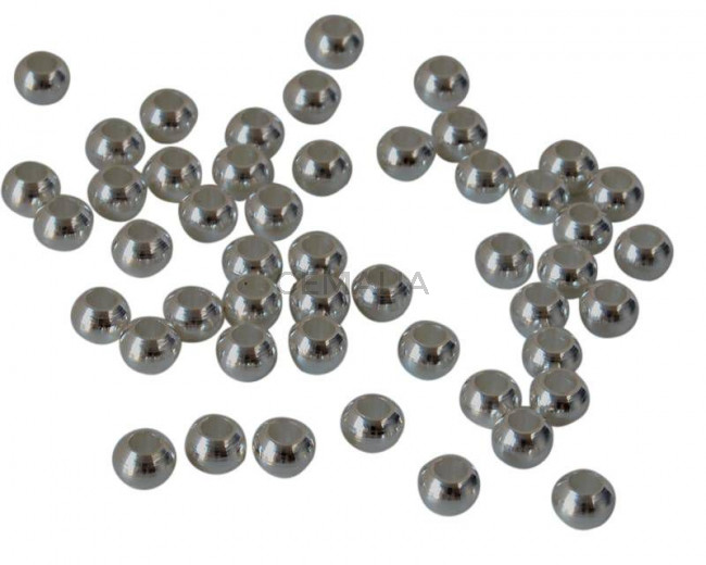 Zamak. Round. 4x3mm. Silver. Inn.1.8mm.