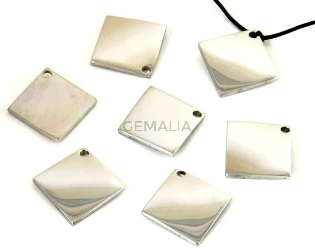 Stainless steel 304. Pendant. 23x23x2mm. Silver. Inn.2mm.