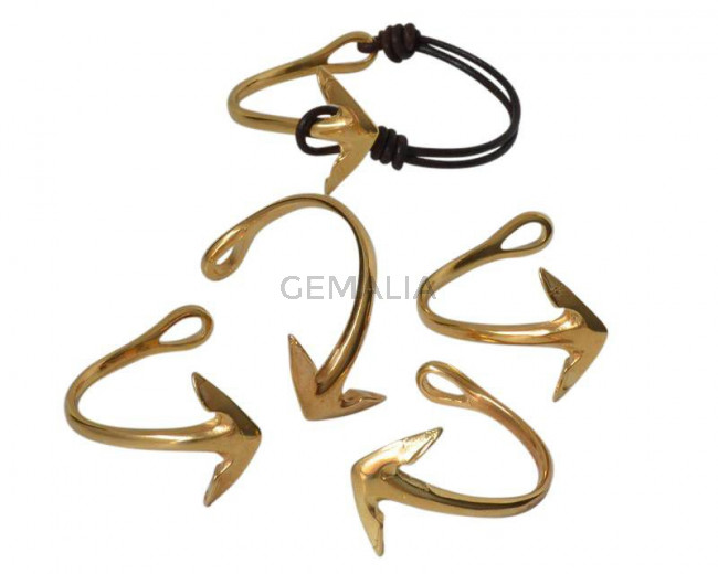 Zamak. Half bracelet. Anchor. 54x4m. Gold. Inn.4.8x8mm.