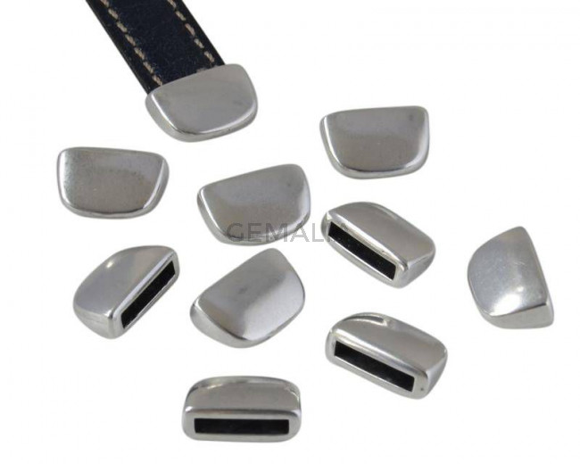 Zamak. End cap. 8.6x13mm. Silver. Inn.10x2mm.