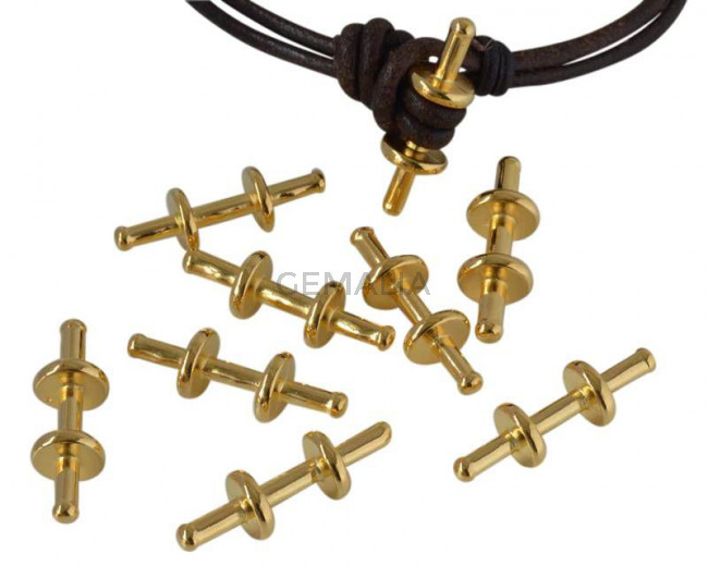 Zamak. Clasp. 13.5x7.5mm. Barrel. Gold.