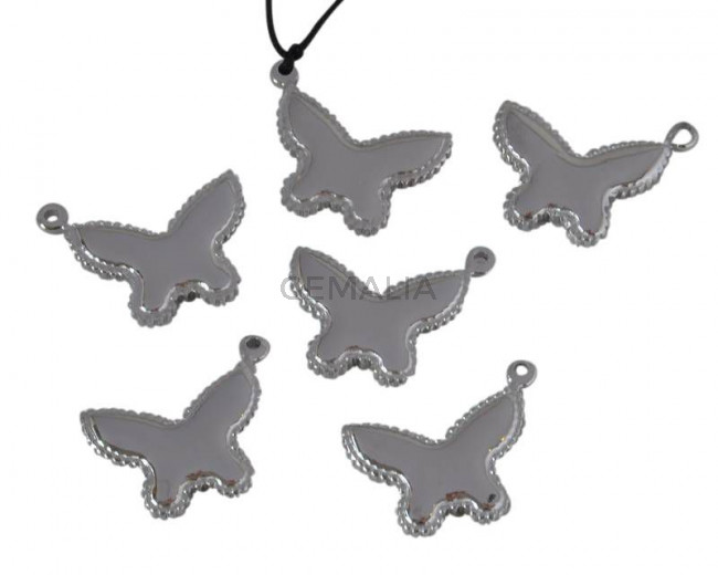 Stainless steel 304. Pendant. Butterfly.22.5x18.5x3mm.Silver.Inn.1.5mm