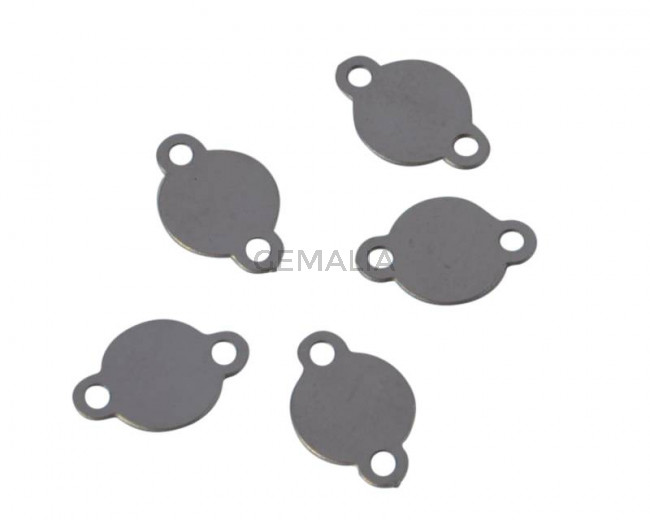 Stainless Steel 304. Connector. Coin. 9x6x0.5mm. Silver. Inn.0.5m.