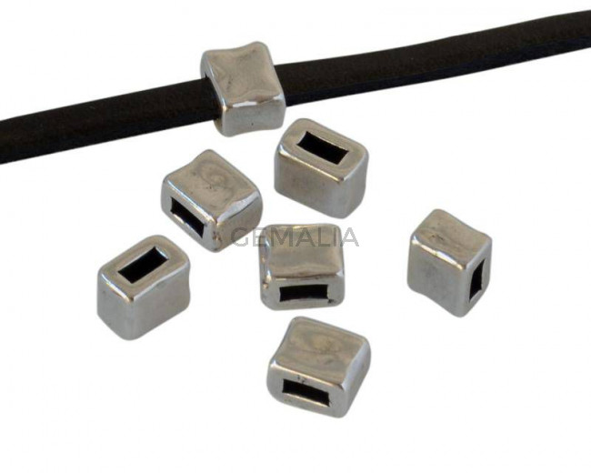 Zamak. Rectangle. 9x7.3mm. Silver. Inn.5x2mm.