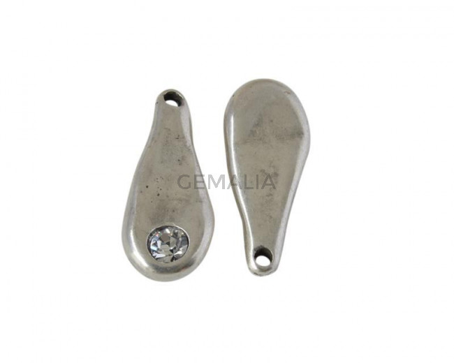 SWAROVSKI and Zamak pendant. 23.5x10mm. Silver-Crystal. Inn.1.5mm