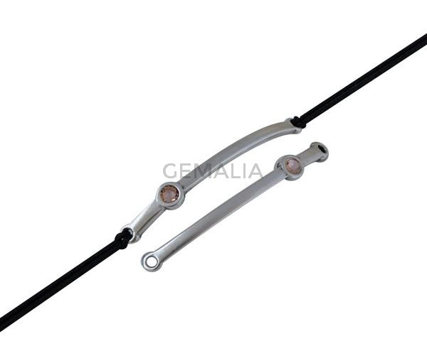 SWAROVSKI and metal connector. 43x5mm. Silver-Light Peach. Inn.1.5mm