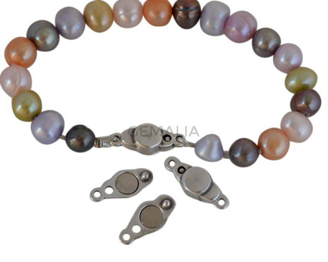 Zamak. Magnetic clasp. 17x7mm. Silver. Inn.1.7mm.