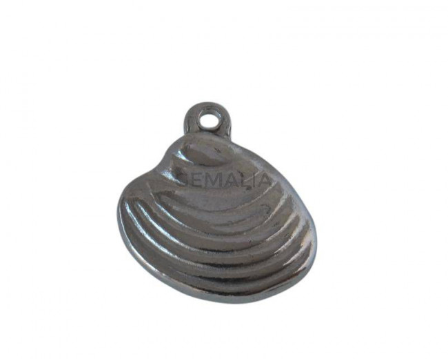 Stainless steel 304 shell pendant. 13x14x3mm. Silver. Inn.1,5mm
