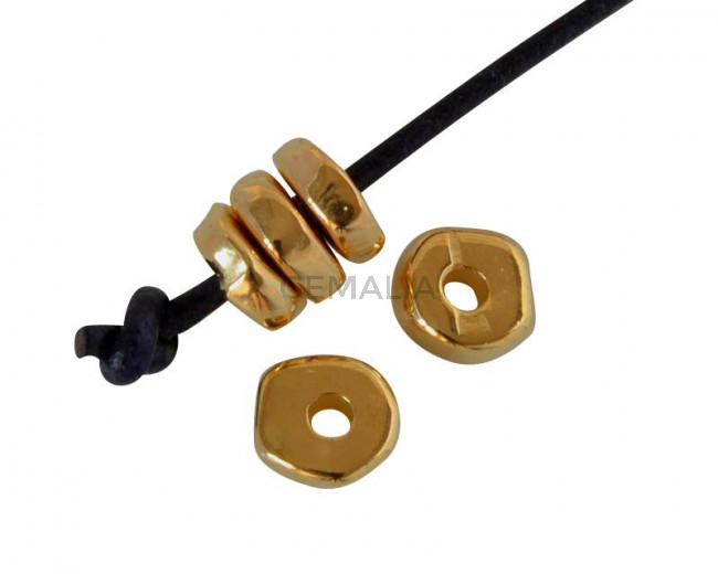 Metal bead Zamak rondell 5x1.8mm. Gold. Inn.1.5mm