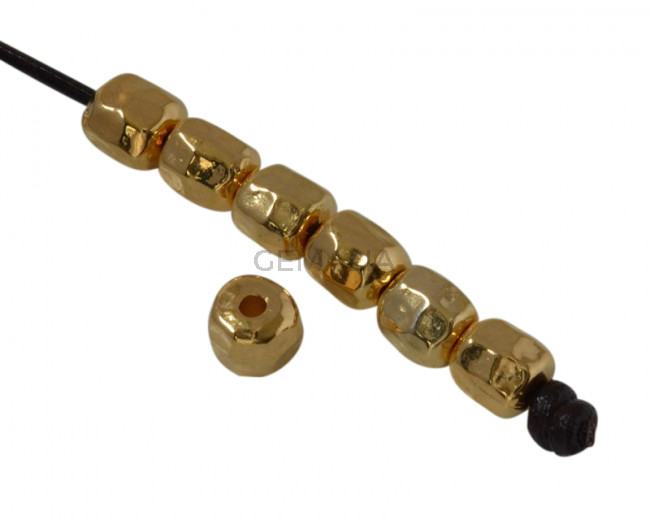 Rondelle bead brass 5.6x5.5mm. Gold. Inn.1.5mm