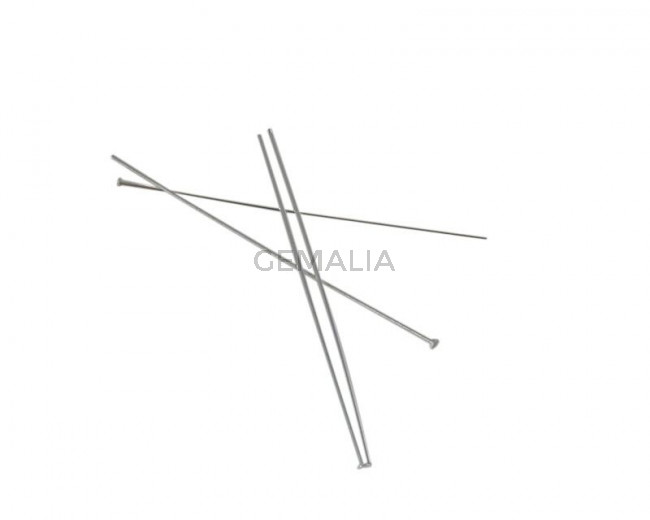 Brass headpin. 50x0.7mm. Silver