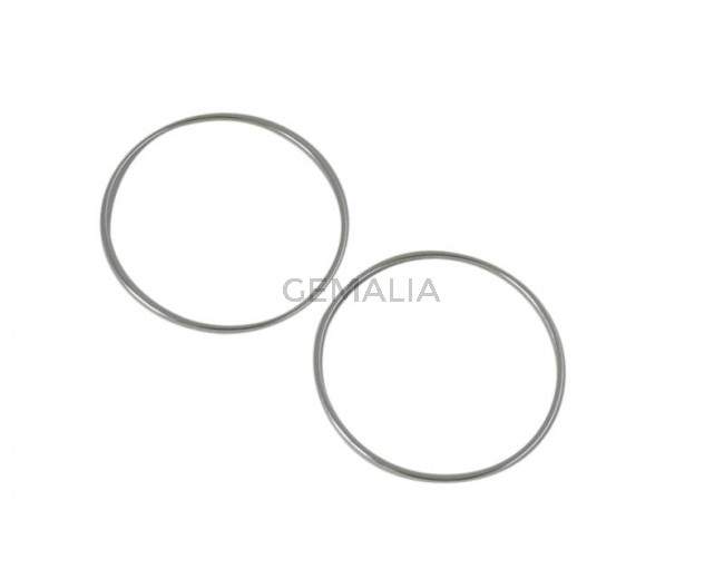 Brass Ring. 30mm. Silver. Int.28mm