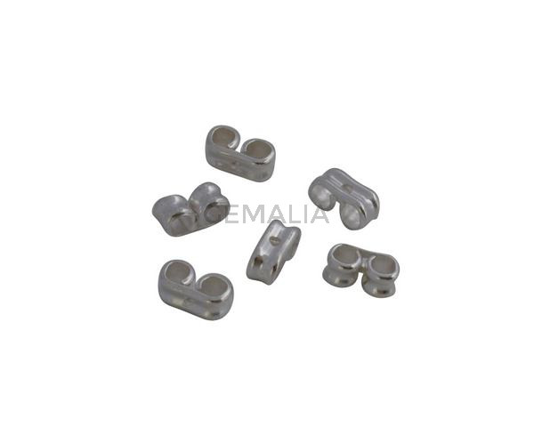 Brass earnuts. 6,5x4mm. Silver 