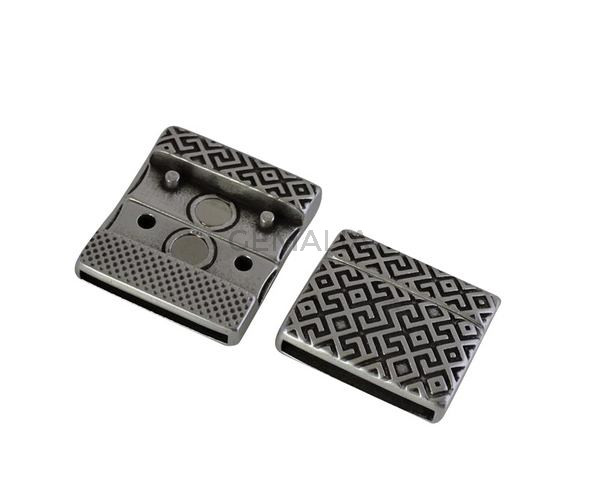Magnetic clasp 19.5x22.5mm. Zamak-Silver. Inn 20x2mm