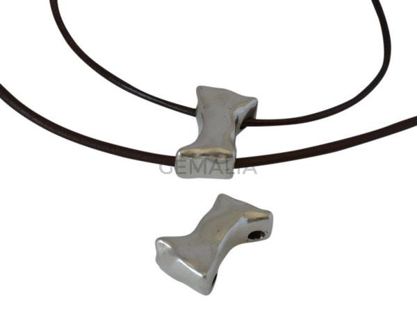 Zamak spacer 2 holes 21x17mm. Silver. Inn.3mm