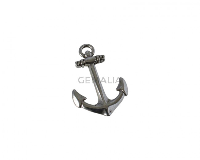 Zamak anchor pendant 42x28mm. Silver. Inn. 5x3mm.