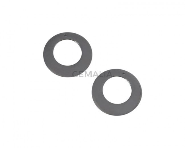 Stainless steel pendant. Donut 25mm, Silver. Inn. 1mm.