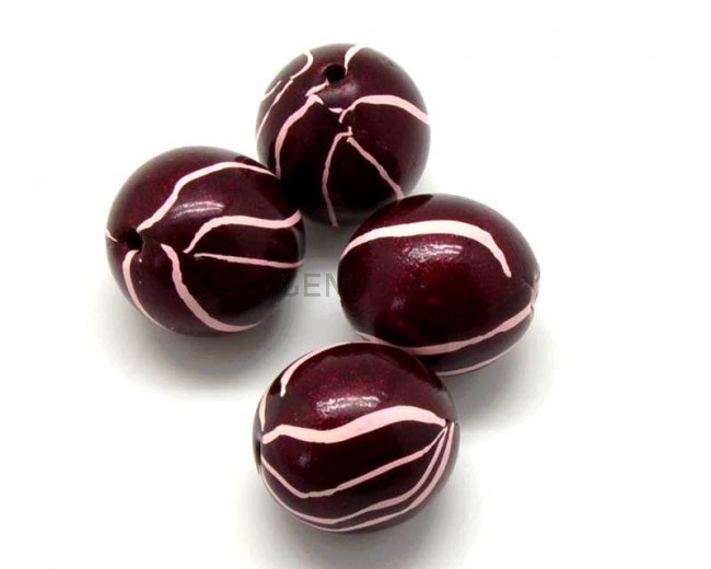 Resin. Round. 25mm. Lac. Garnet. Inn.1.5-2.5mm.approx.