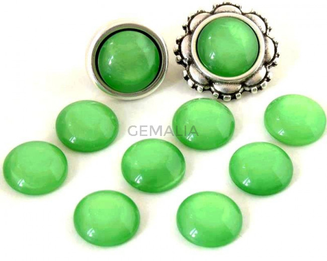 Resin. Cabochon. 12mm. Pearl green. Best Quality.