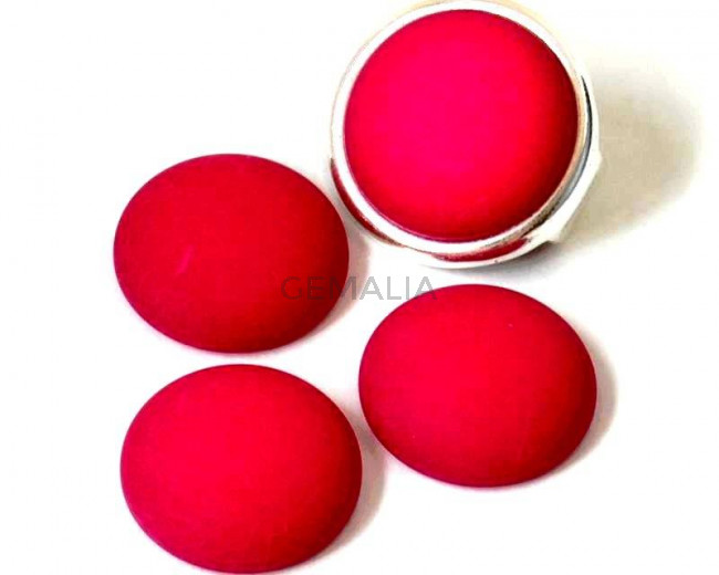 Resin. Cabochon. 20mm. Matt fuchsia. Best Quality.