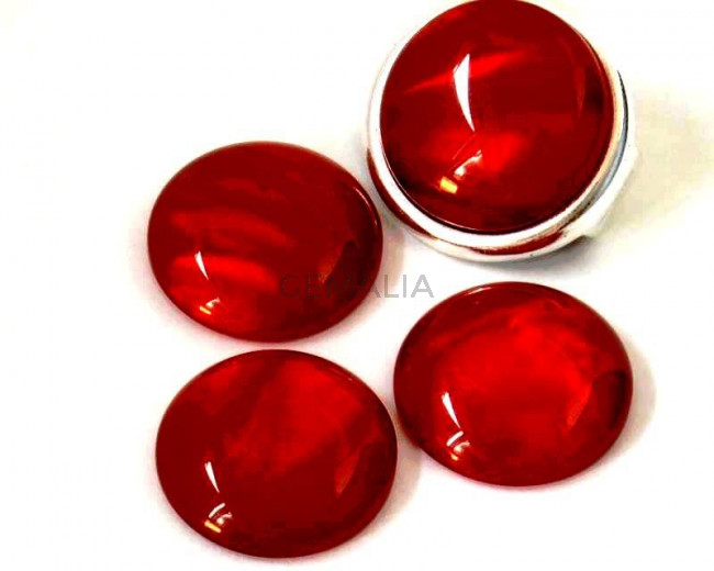 Resin. Cabochon. 20mm. Pearl light red. Best Quality.