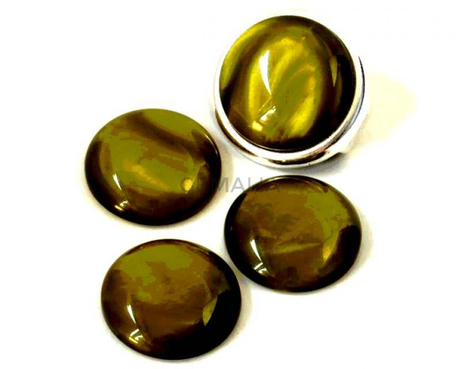 Resin. Cabochon. 20mm. Pearl dark olive. Best Quality.