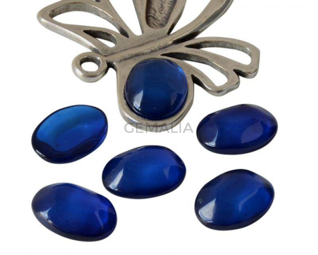 Resin. Cabochon. Oval. 24x18mm. Blue. Best Quality.