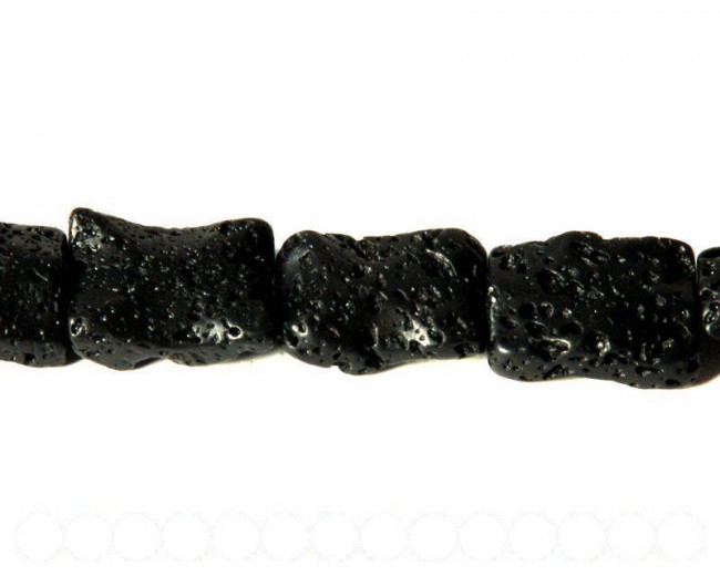 Lava. Natural. 18x25x8mm. Inn.aprox.0.8mm. 16-inch strand