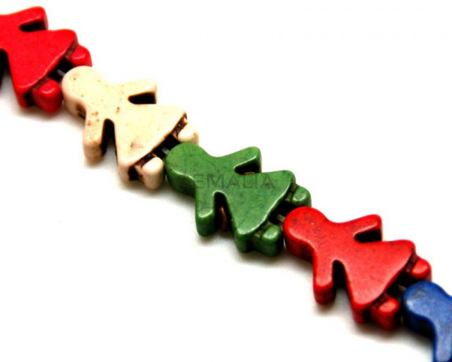 Turquoise. Dyed. Girl. 16x23x5mm. Multicolor. 19PCs.