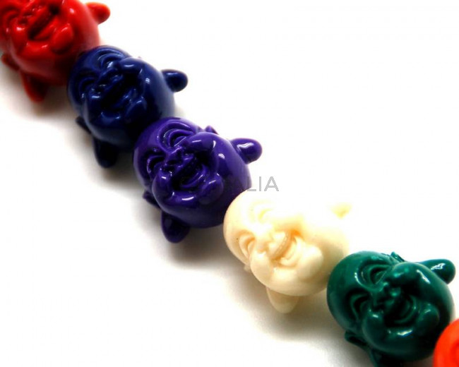 Turquoise. Synthetic. Head. 20x18x17mm. Multicolor. 10PCs.