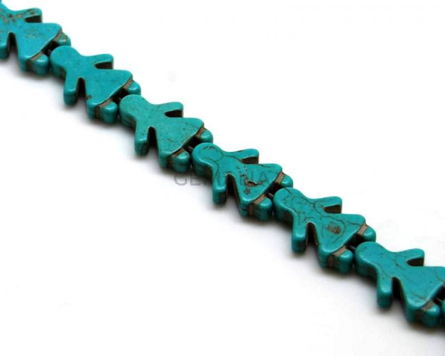 Synthetic Turquoise. Girl. 23x15.5x5mm. Inn.1mm.app. 20PCs.