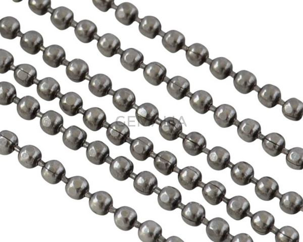Ball Chain brass 1x1mm. Silver. Top Quality