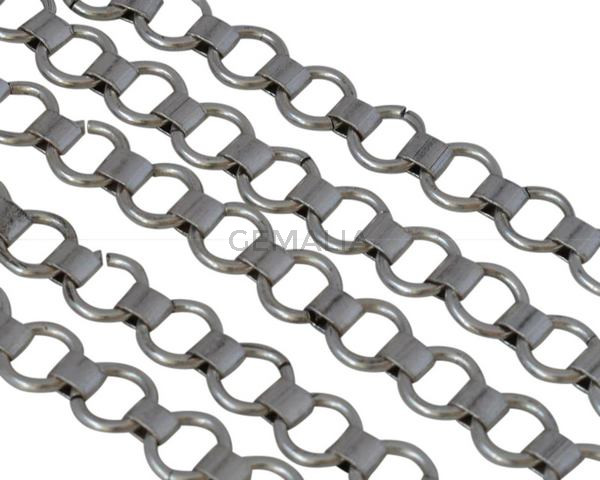 Brass chain 6mm. Silver