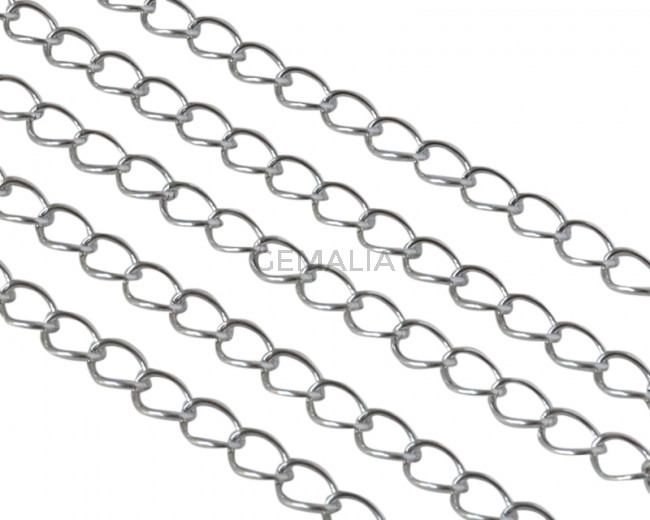 Brass chain 3.5x5mm. Silver