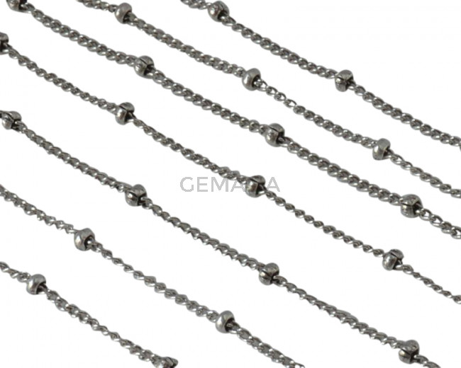 Brass rondell chain 2mm. Silver