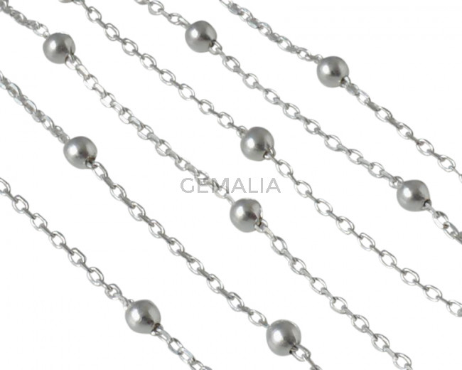 Ball chain Brass 3.5mm. Shiny Silver