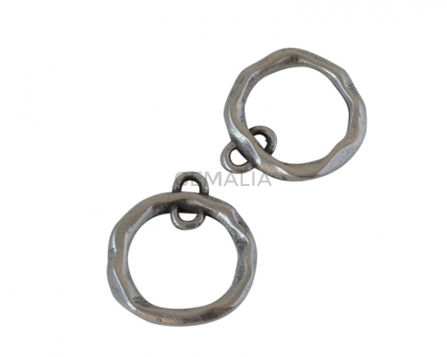 Zamak Earring component round. 20x20mm. Silver. Inn.2mm