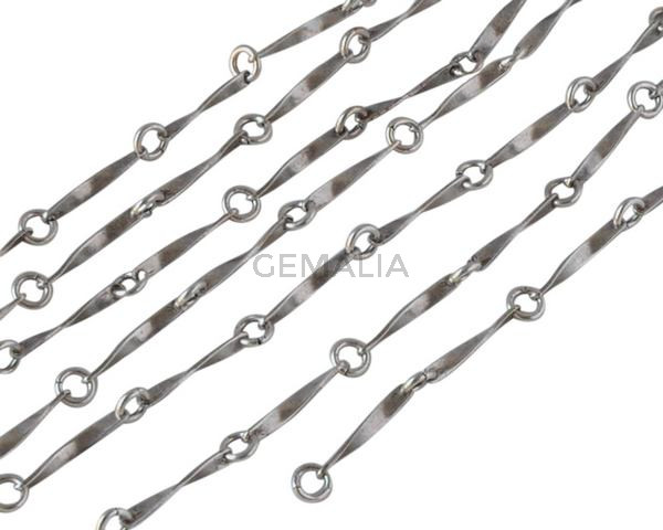 Brass chain 12x2.5mm. Silver