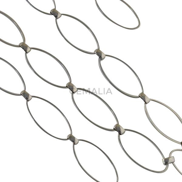 Brass chain oval 41x19mm. Silver