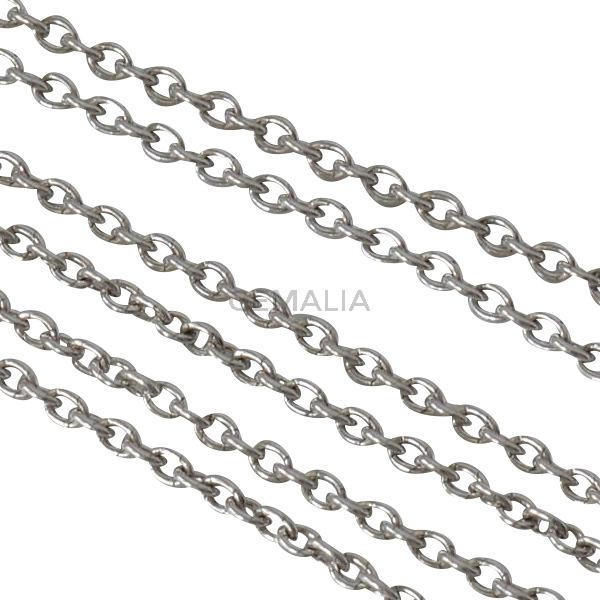 Brass chain oval 3.5x2mm. Silver