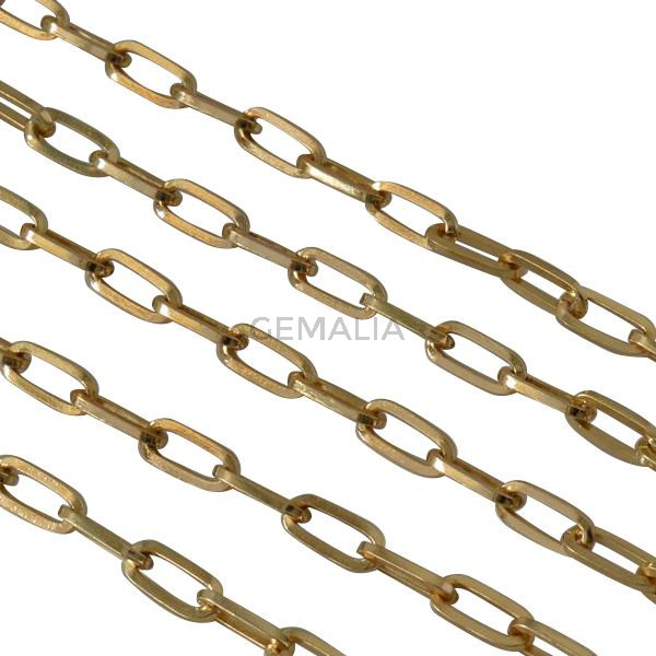 Brass chain oval 12x6mm. Gold