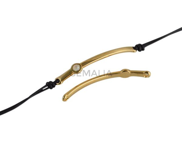 SWAROVSKI and metal connector. 43x5mm. Gold-Light Grey Delite. Inn.1.5mm