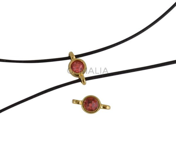 Swarovski and metal connector 10x5mm. Gold-Padparadcha.Inn.2m