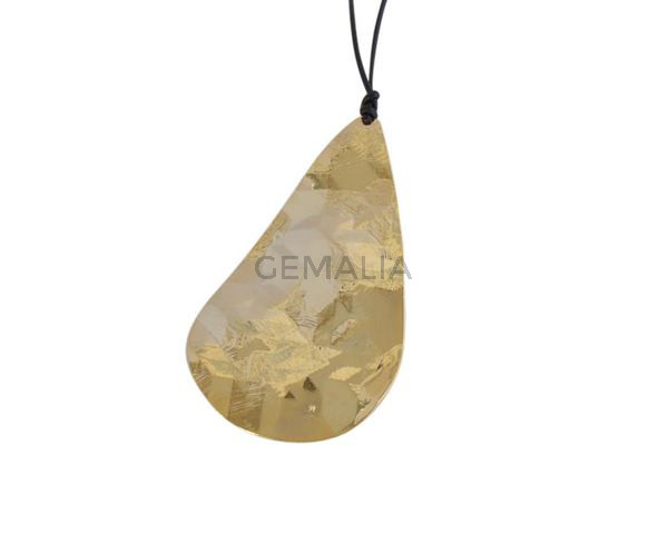 Tear pendant Brass 69x38mm. Gold. Inn.1.5mm. Top Quality