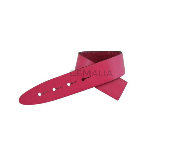 Leather cord strand for buckle clasp 230x20mm. Fuchsia-black edges. Best Quality
