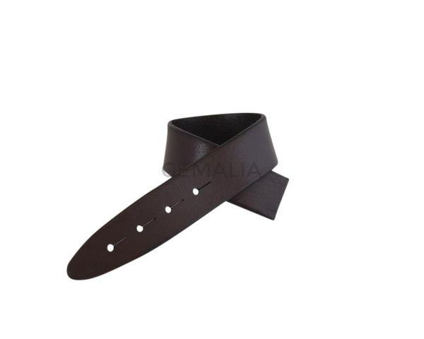 Leather cord strand for buckle clasp 230x20mm. Dark Brown-black edges. Best Quality