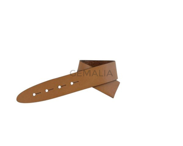 Leather cord strand for buckle clasp 230x20mm. Light brown-black edges. Best Quality