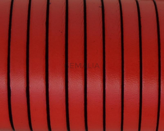 Flat leather cord  6x1.5mm. Red-Black edges. Best Quality