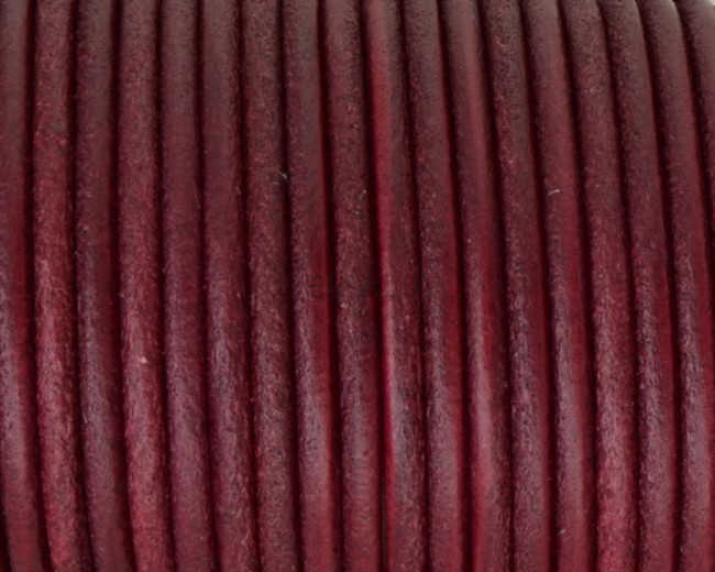 Rounud Leather cord 3mm. Burdeous. Best Quality