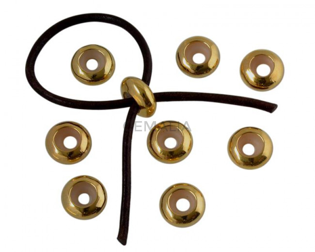 Metal bead Brass bead stopper 10x4.2mm. Gold. Inn.3mm